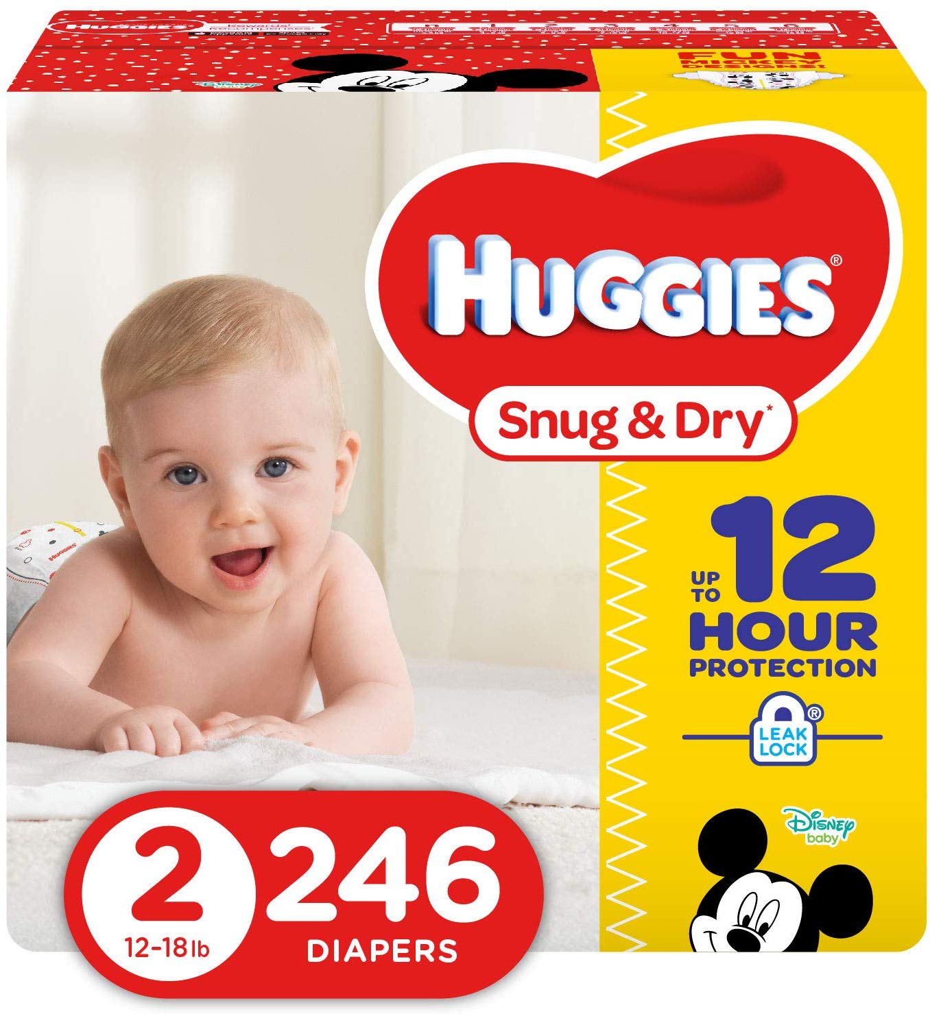 Huggies Snug and Dry Diapers, Size 2, 246 Count