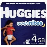 Huggies Overnites diapers, size 4, 58 count from Amazon